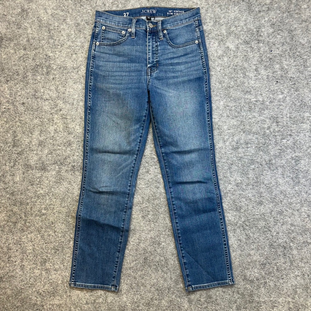 J.Crew Vintage Slim Straight Jeans‎ Women 27 Blue Stretch Re-Imagined